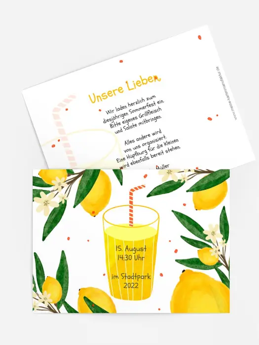 Einladung Sommerfest Limonade Einladung Sommerfest Limonade