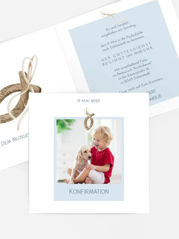 Einladungskarte Konfirmation Amulett