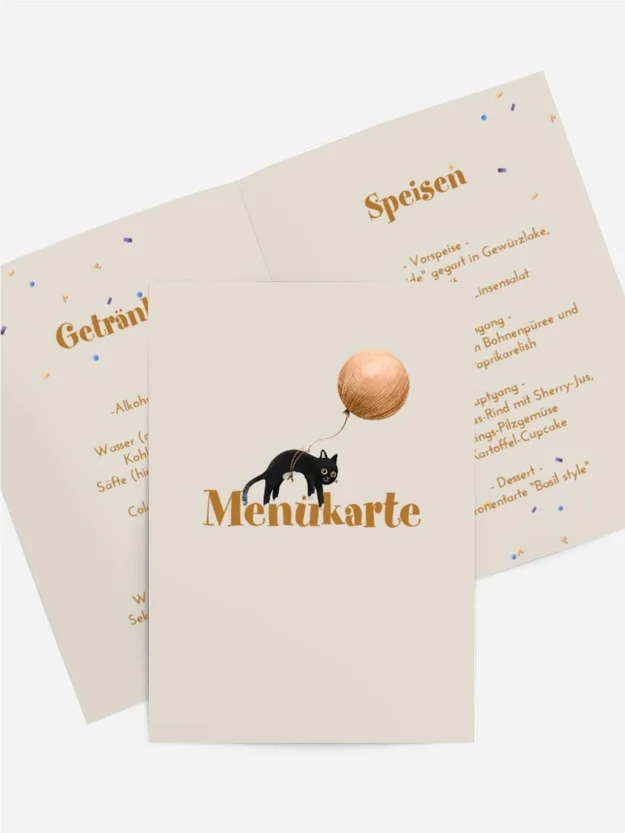 Menükarte Geburtstag Lustige Tiere