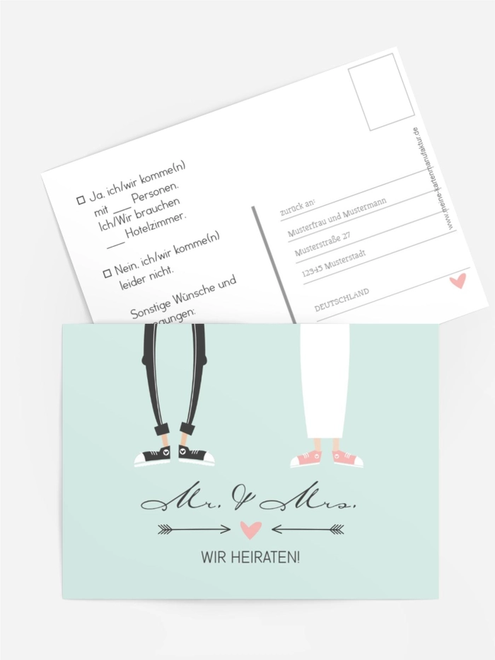 Antwortkarte zur Hochzeit Pärchen Antwortkarte zur Hochzeit Pärchen