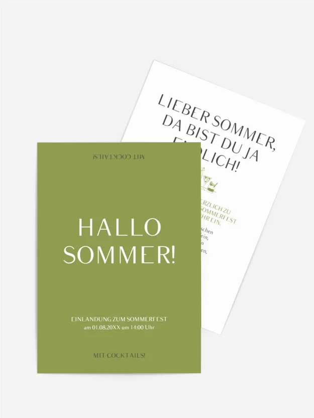 Sommerfest Einladung Greencard Sommerfest Einladung Greencard
