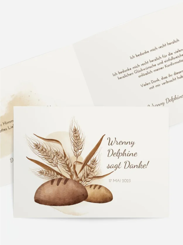 Dankeskarte Konfirmation Roggen Ohren
