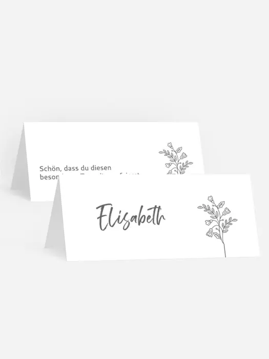 Tischkarte Reihe von Blumen