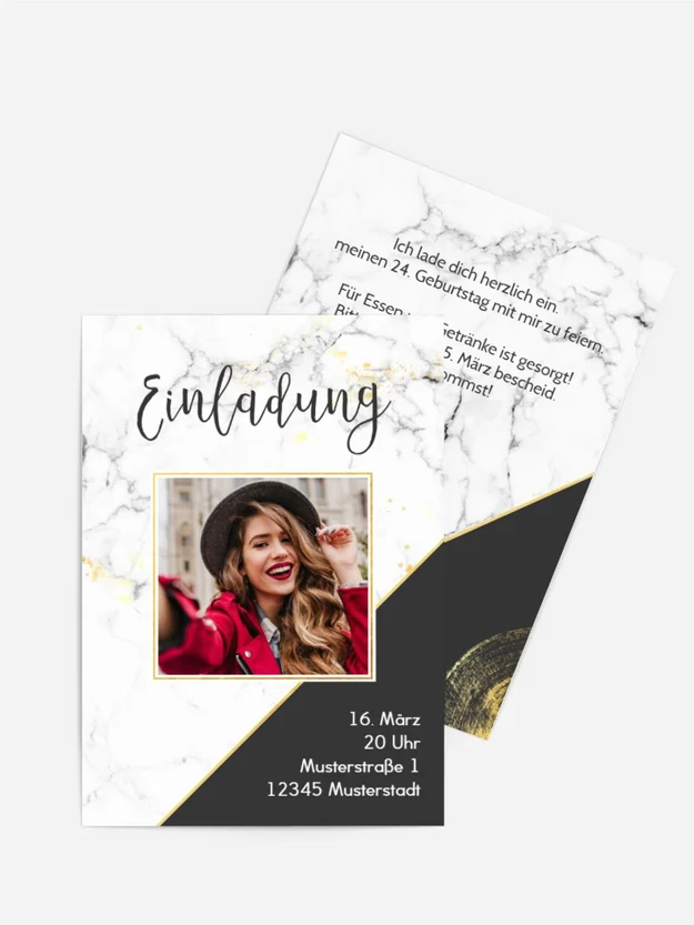Geburtstagskarte Marmor