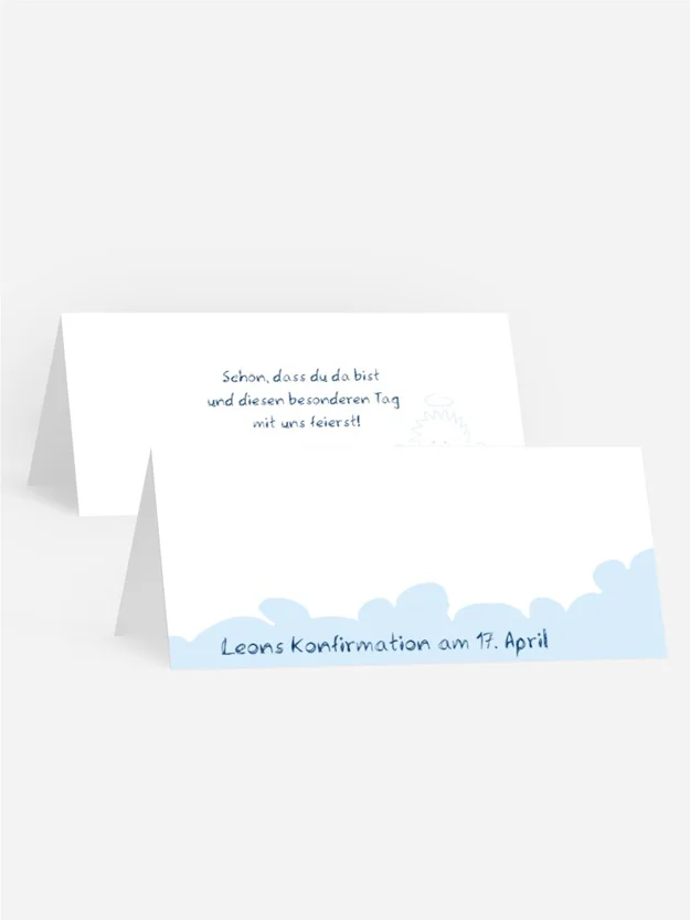 Tischkarte Konfirmation Engelchen Jungs Tischkarte Konfirmation Engelchen Jungs