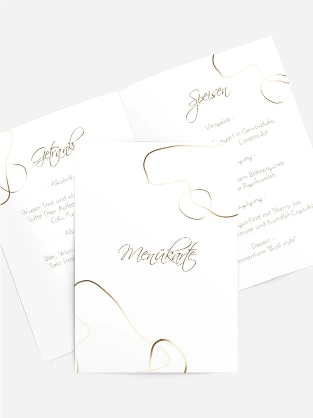 Menükarte Geburtstag Goldener Faden