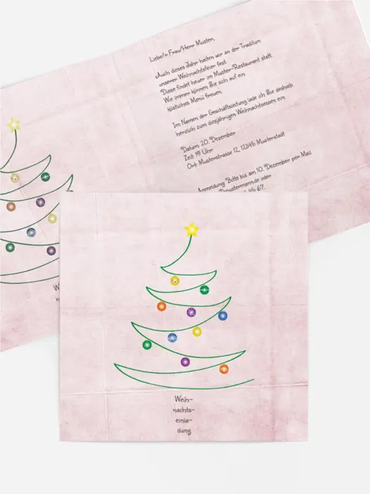 Einladung Geschäftlich Weihnachtsbaum