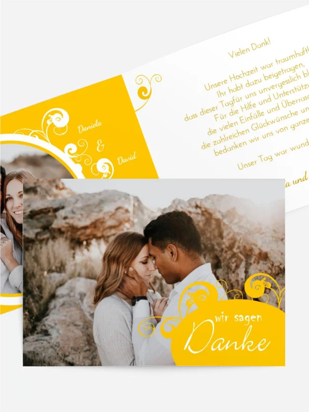 Dankeskarte Hochzeit "Squiggle Chubby"