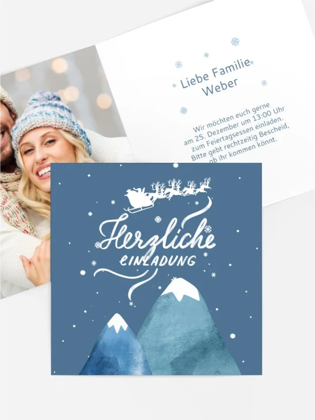 Fotoeinladung Weihnachten Der Weihnachtsmann geht