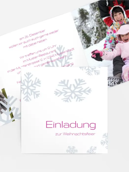 Weihnachtseinladung Privat Schneesturm