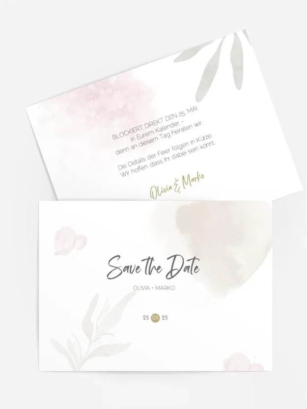 Save the Date Karte Wildpflanzen