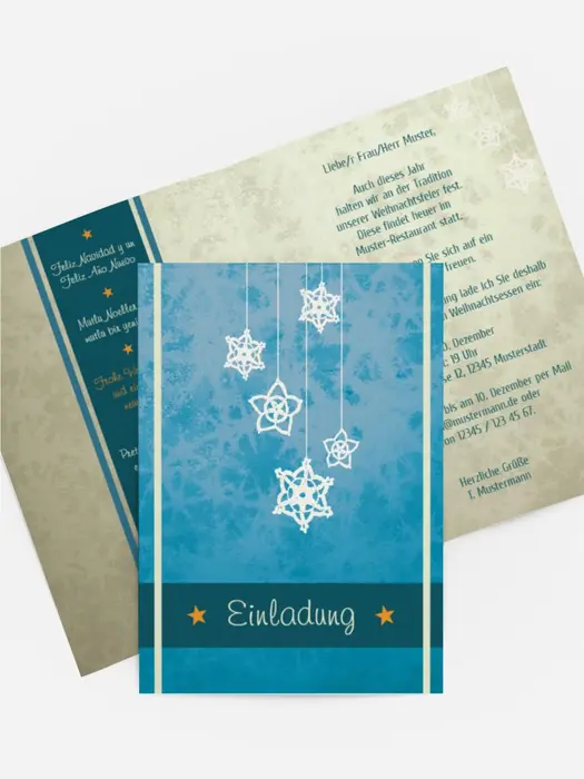 Weihnachtseinladung Geschäftlich Snowflakes
