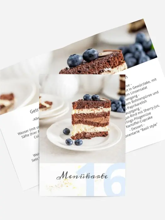 Menükarte Geburtstag Selektiv Foto