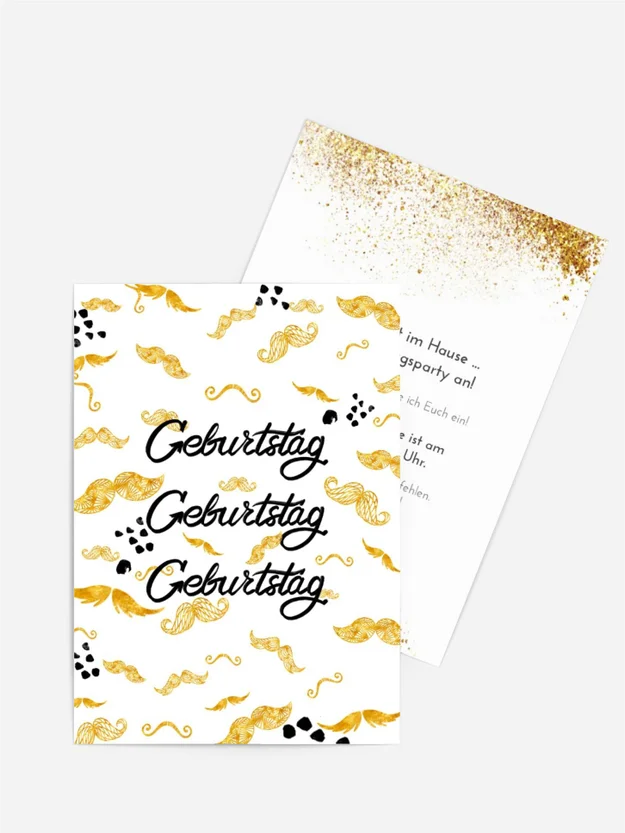 Geburtstagseinladung Moustache