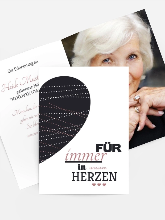 Sterbebildkarte Herz Sterbebildkarte Herz