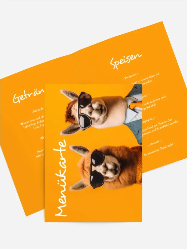 Menükarte Geburtstag Geschäftskamel