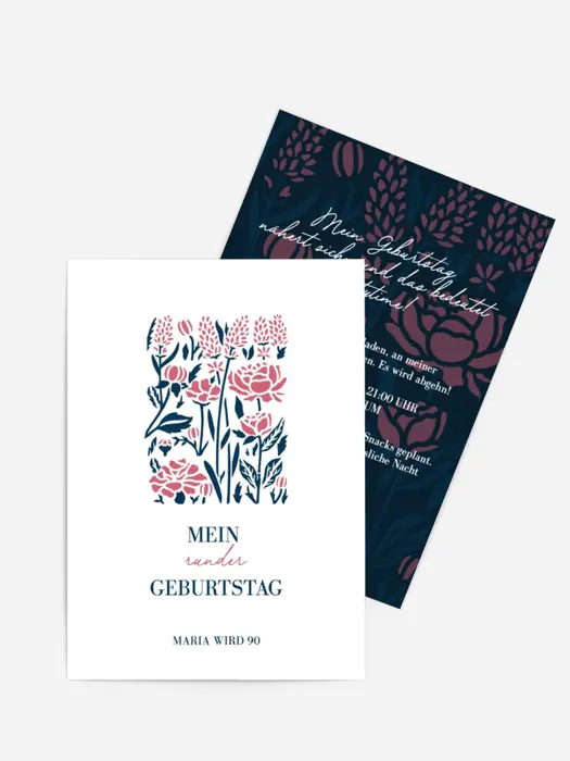 Geburtstagseinladung Blumenwiese