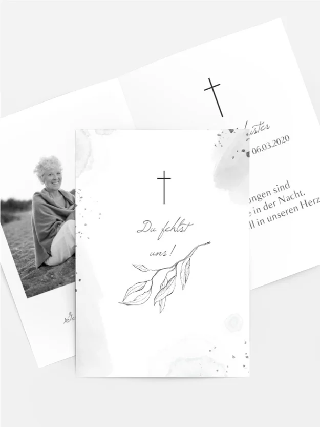 Sterbebildkarte Trauerzweig Sterbebildkarte Trauerzweig