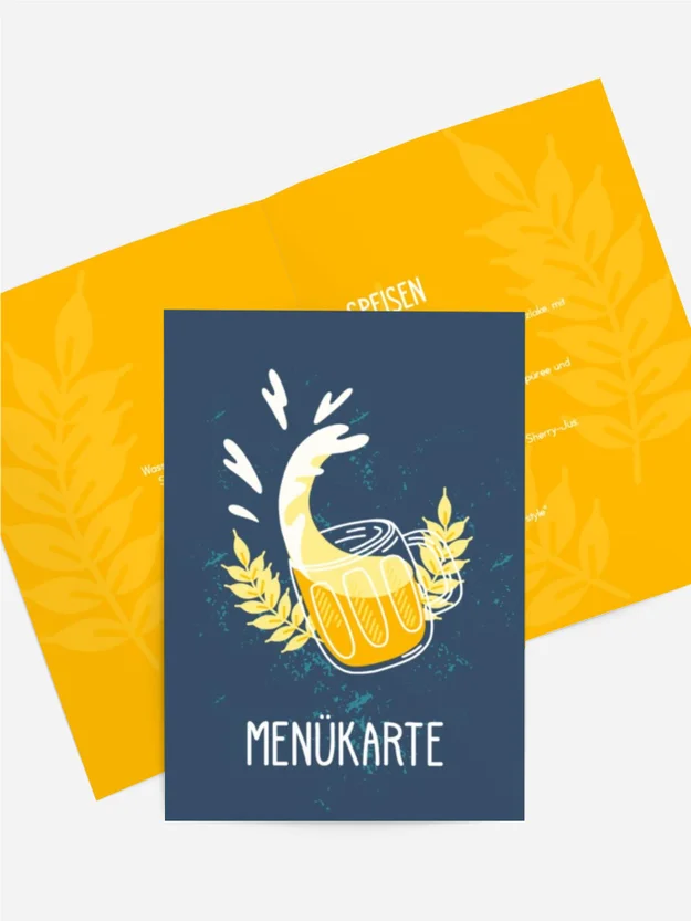Menükarte Geburtstag Bierspritzer
