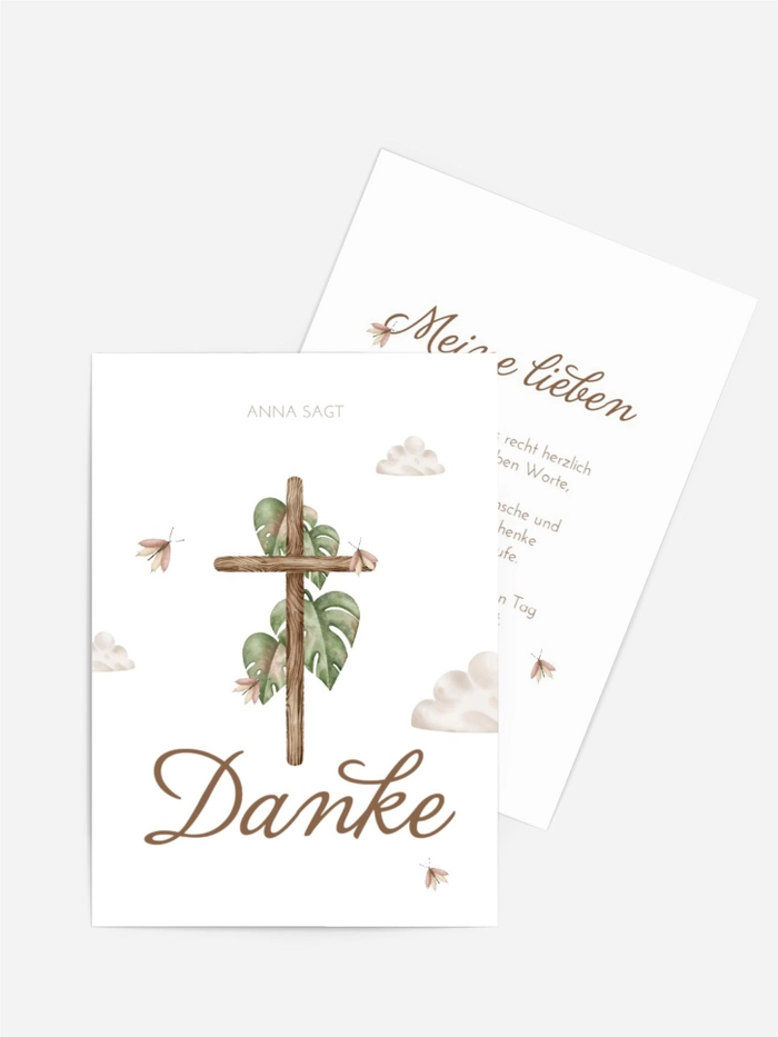 Dankeskarte Taufe Ein zerbrechliches Baby Dankeskarte Taufe Ein zerbrechliches Baby