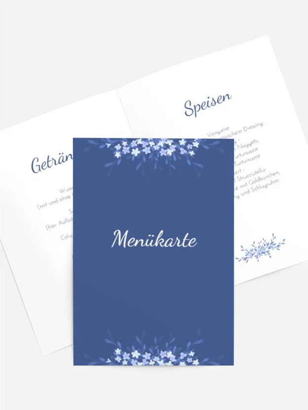Menükarte Geburtstag Strauß wilder Blumen