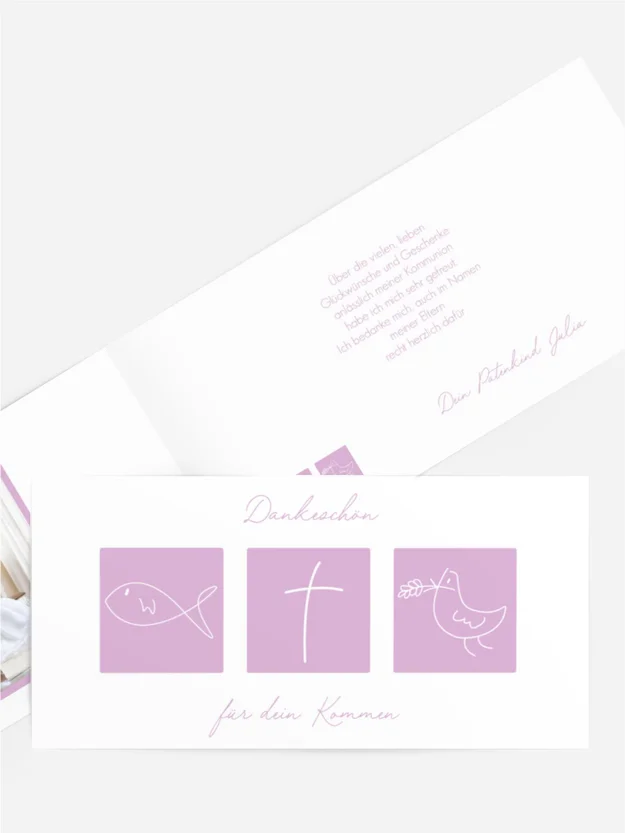 Dankeskarte Kommunion_Triple Dankeskarte Kommunion_Triple
