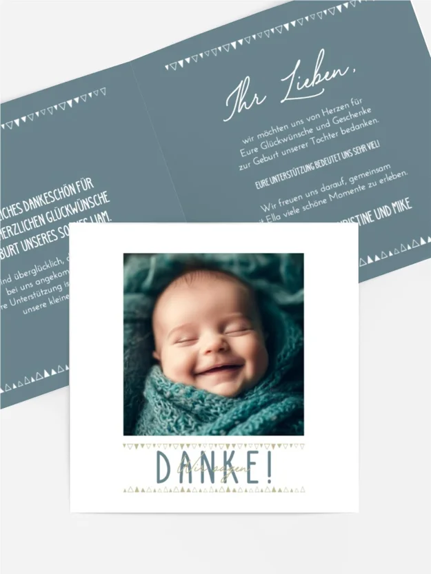 Baby Dankeskarte Neues Lächeln
