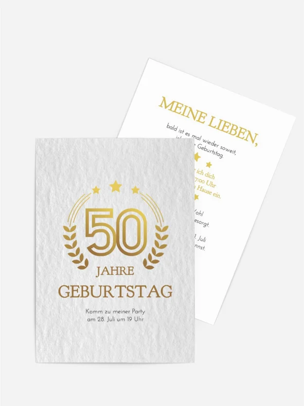 Geburtstagseinladung Goldener Lorbeer Geburtstagseinladung Goldener Lorbeer