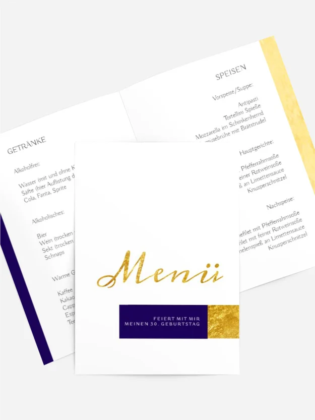 Menükarte Geburtstag Porträt Menükarte Geburtstag Porträt