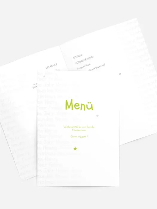 Weihnachts Menükarte Schrift