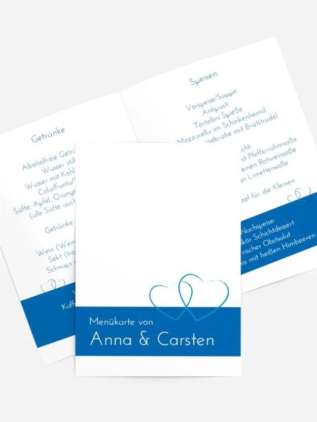 Menuekarte Herzensband