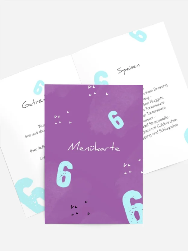 Menükarte Geburtstag modern Style Menükarte Geburtstag modern Style