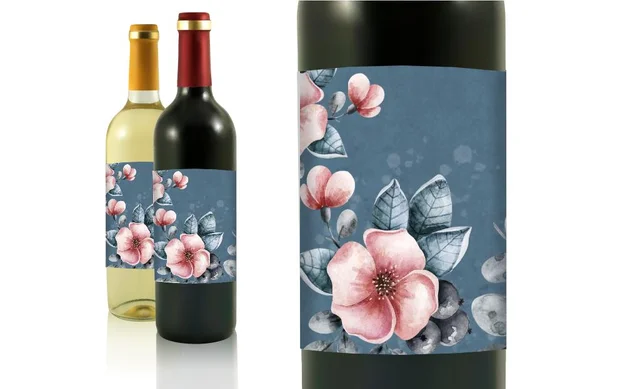 Hochzeit Flaschenetiketten Präsente Blumenflut