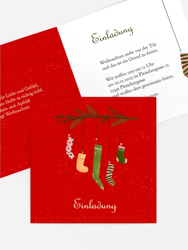 Weihnachtseinladung Morgen, Kinder, wird's was geben