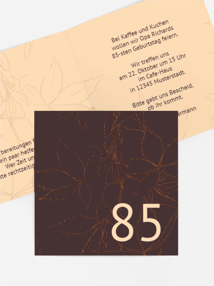 Geburtstagseinladung Herbst 85 Geburtstagseinladung Herbst 85