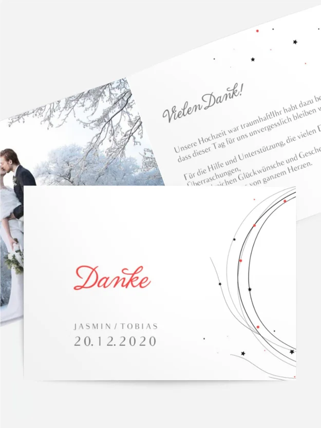 Dankeskarte Hochzeit "Sternwind"