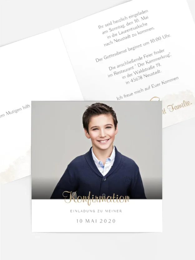 Einladungskarte Konfirmation Mercy