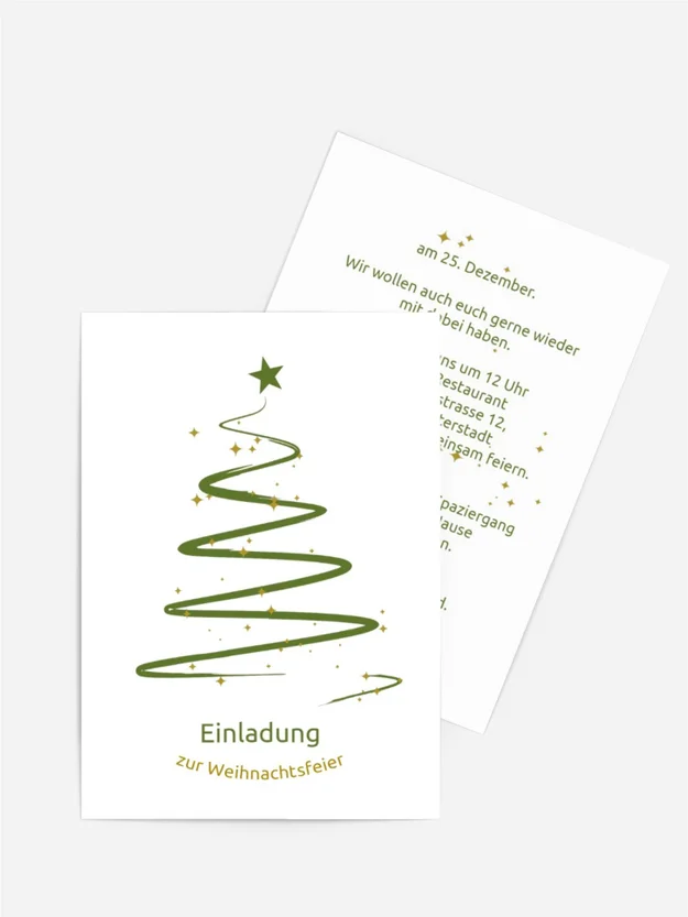 Einladungskarte Weihnachten Privat Wunderbaum