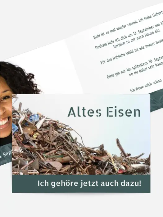 Geburtstagseinladung Altes Eisen Foto