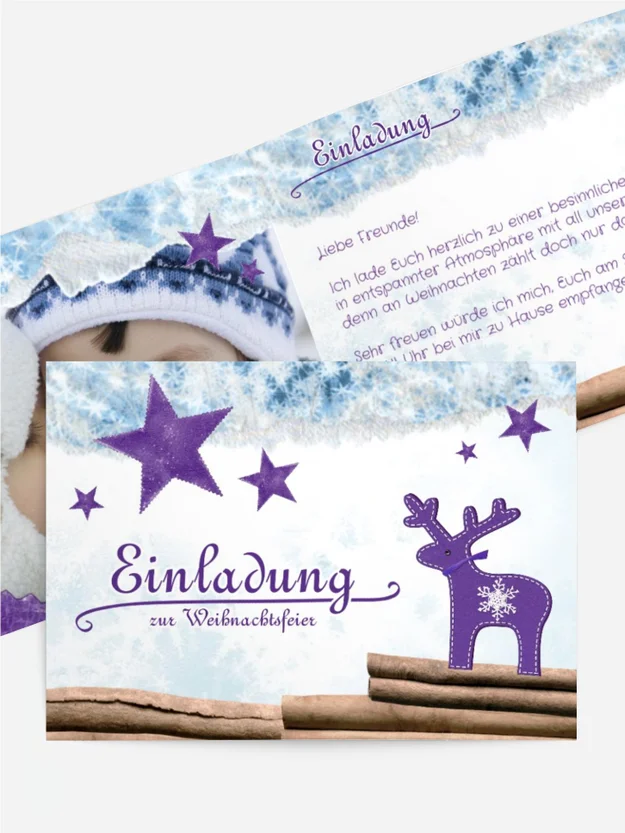 Weihnachtseinladung Privat Sternenhimmel