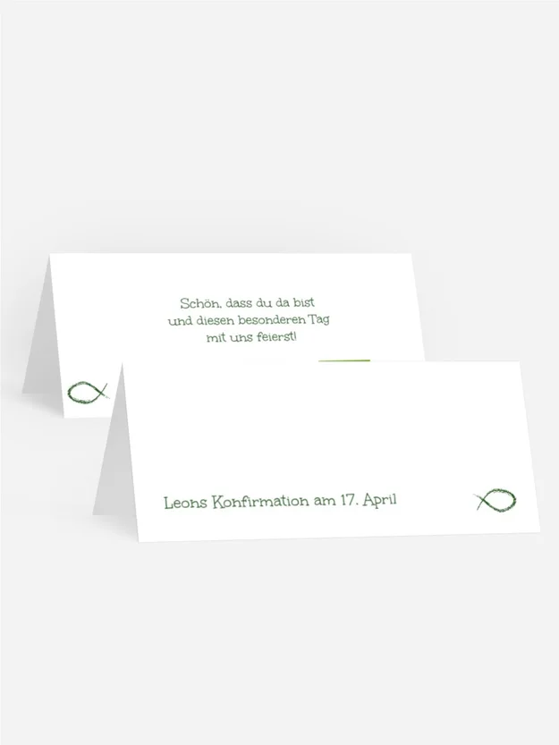 Tischkarte Konfirmation Fische Tischkarte Konfirmation Fische