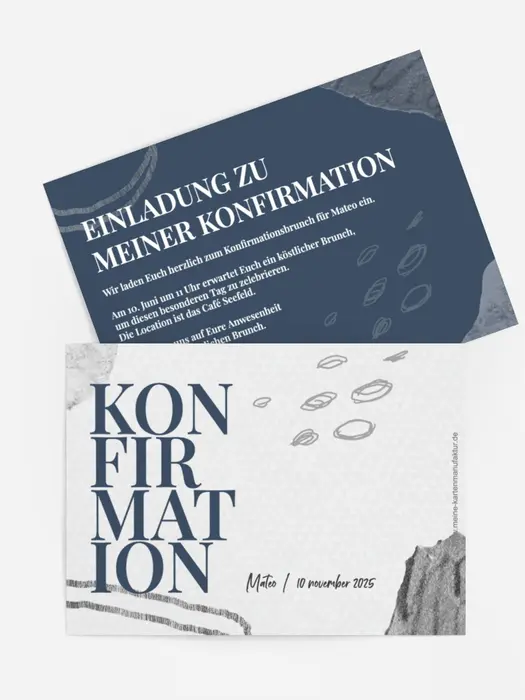 Einladungskarte Konfirmation Felsen des Himmels