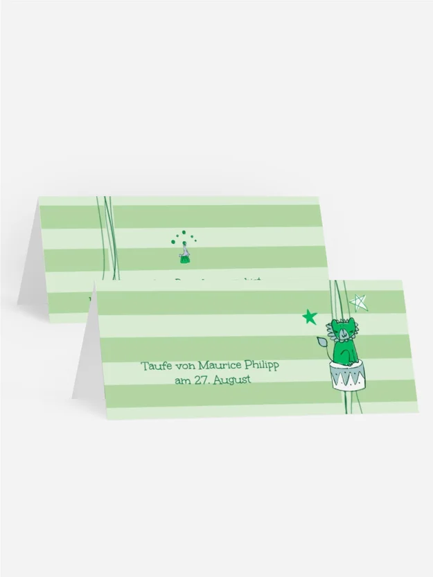 Tischkarte Taufe Leo