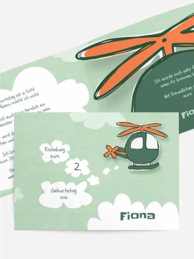 Kindergeburtstagseinladung "Hubschrauber"