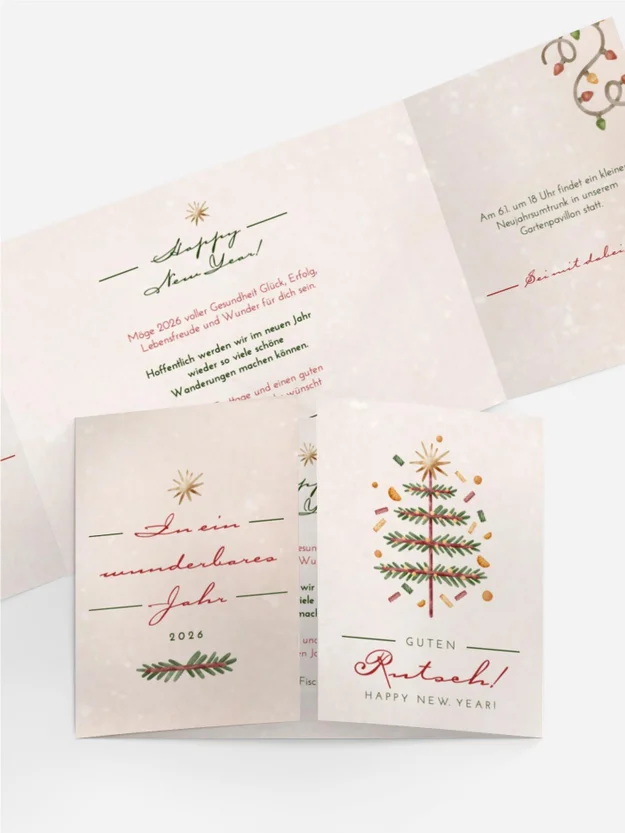 Neujahrskarte Moderner Weihnachtsbaum