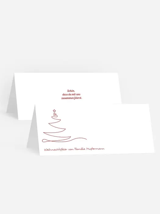 Weihnachts Tischkarte Linienbaum