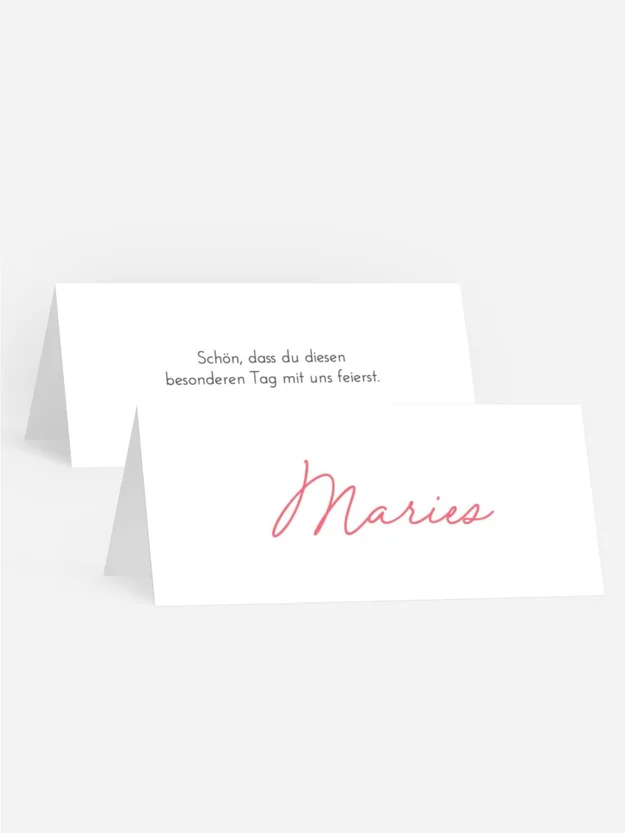 Tischkarte Taufe Scharlachrote Blume Tischkarte Taufe Scharlachrote Blume