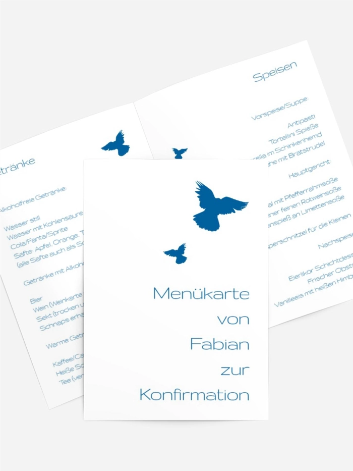 Konfirmation Menükarte Taube