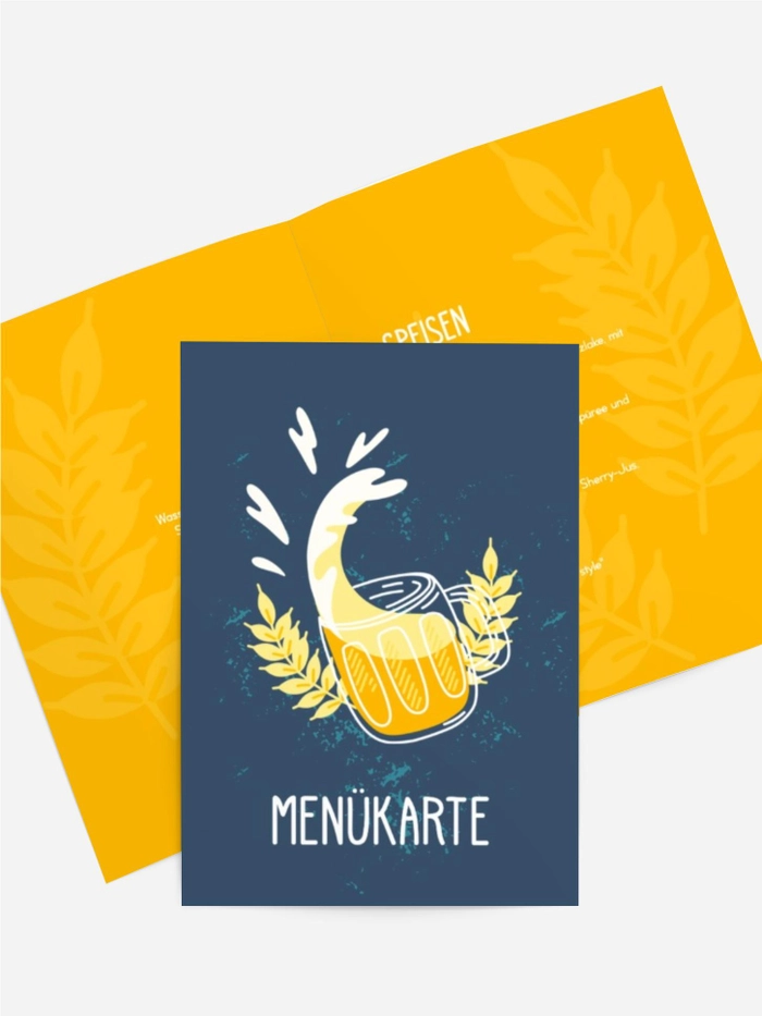 Menükarte Geburtstag Bierspritzer