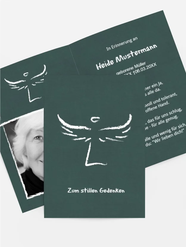 Sterbebildkarte heavenly wings